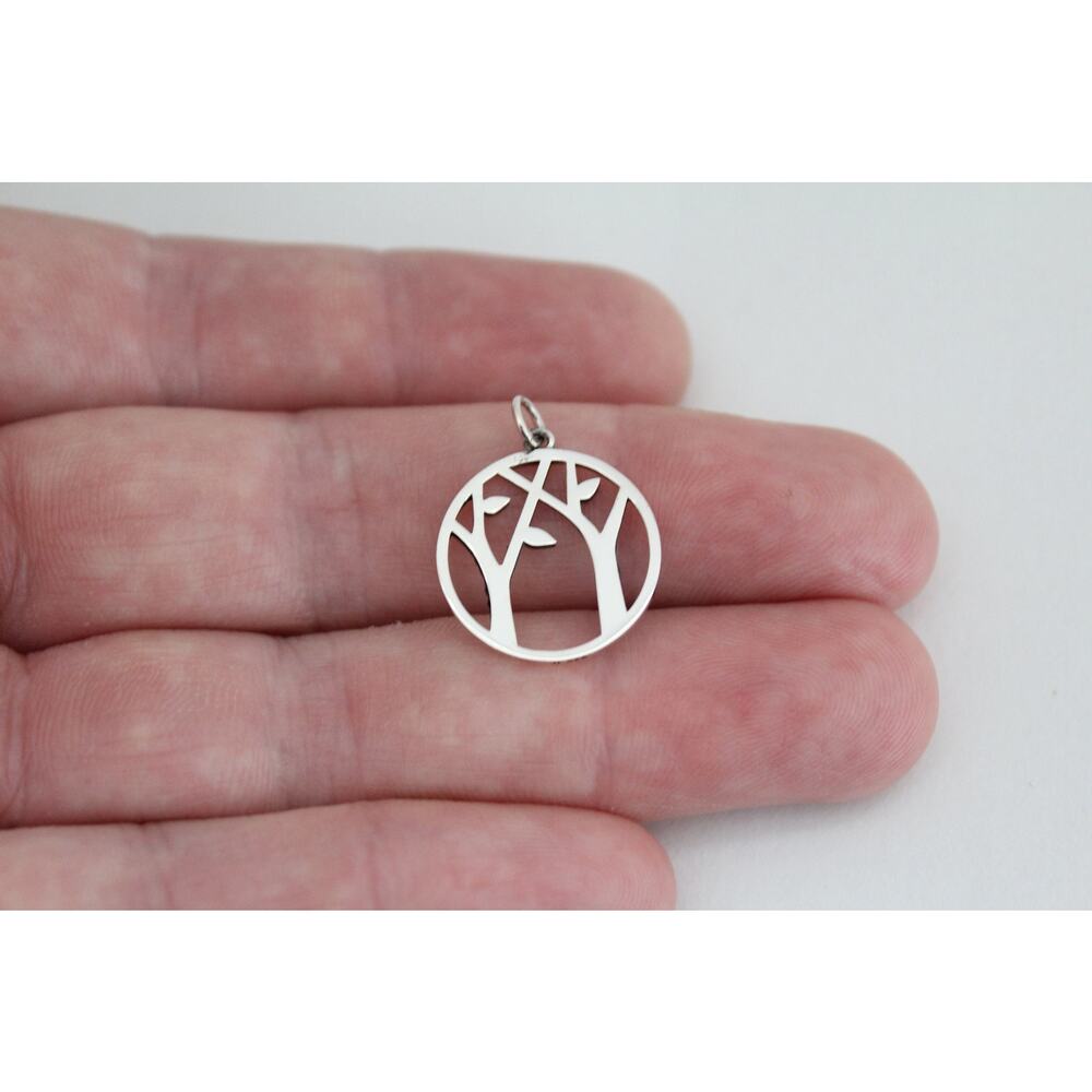 Sterling Silver Openwork Tree Charm - image 2
